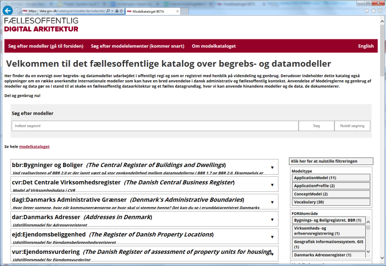 det fællesoffentlige katalog over begrebs- og datamodeller